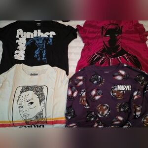 Lot Of 4 Marvel Disney Black Panther Shirts - Various Sizes